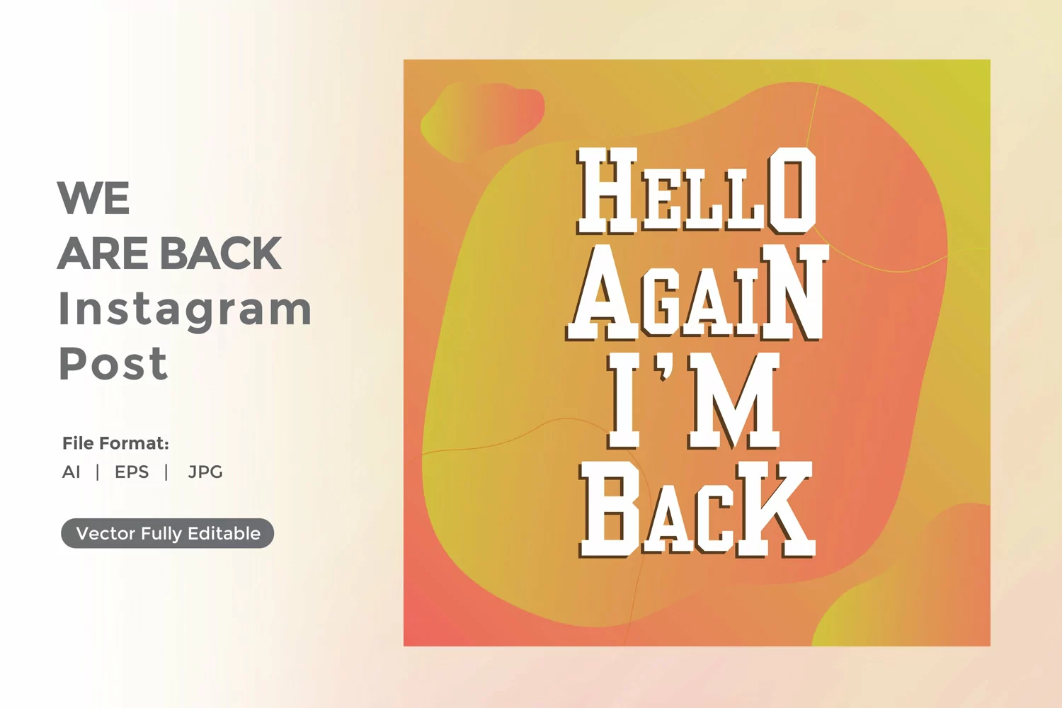 Hello again i am back instagram post product image 1