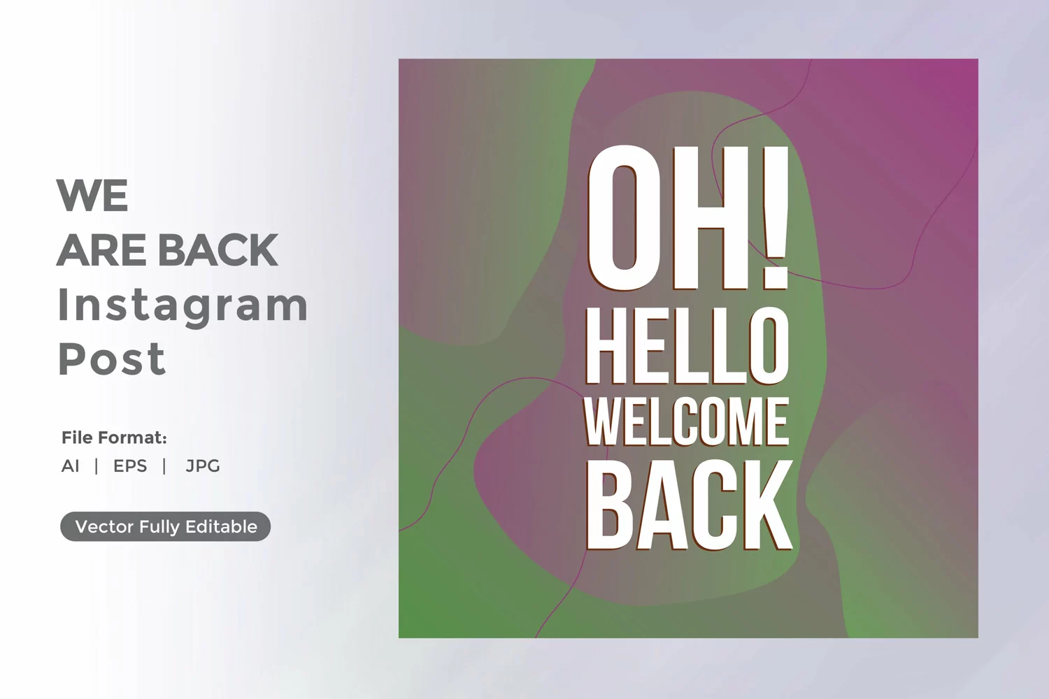 Oh hello welcome back instagram post product image 1