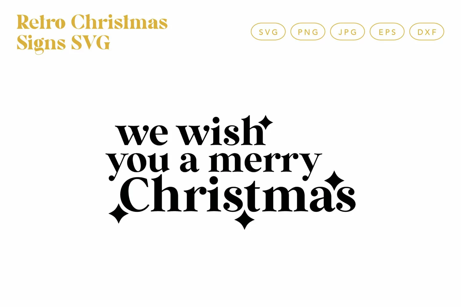 We Wish you a Merry Christmas Retro Sparkle SVG