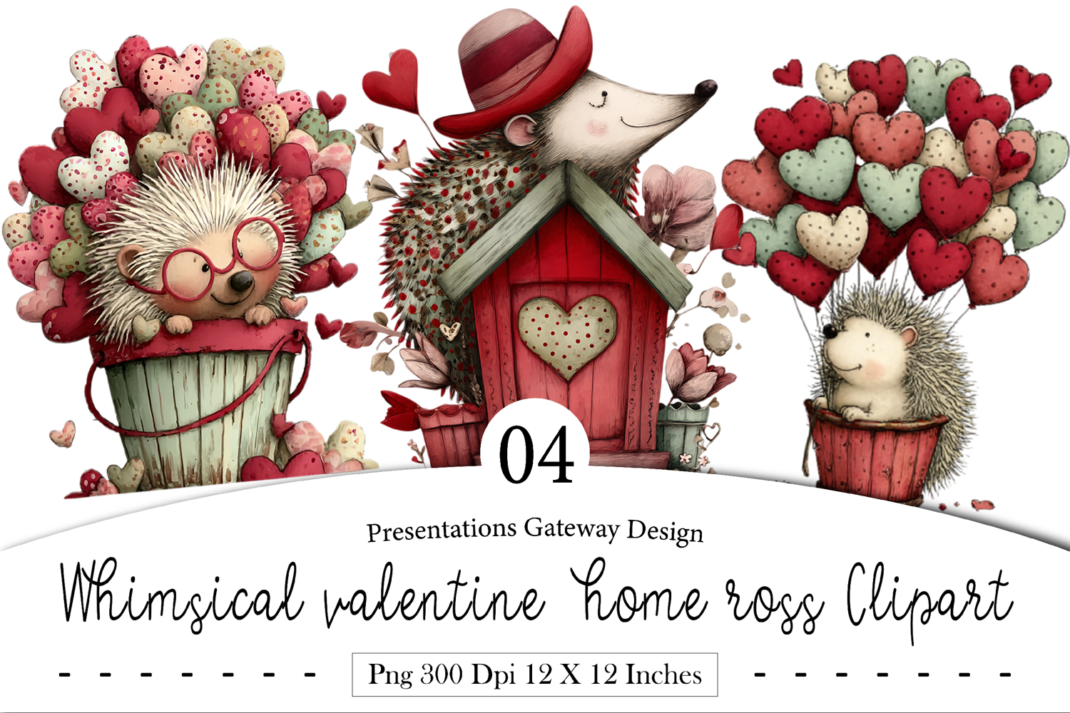 Whimsical valentine home ross Clipart product image 1
