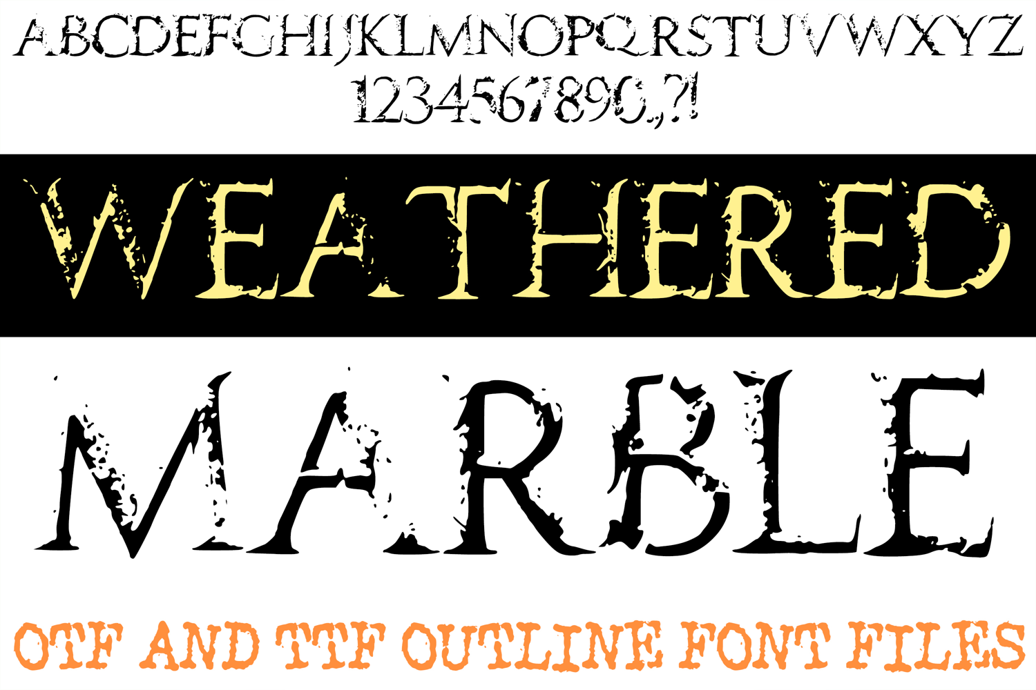Weathered Marble Lettering Font Distressed Roman ABC OTF Type by Squeeb Creative