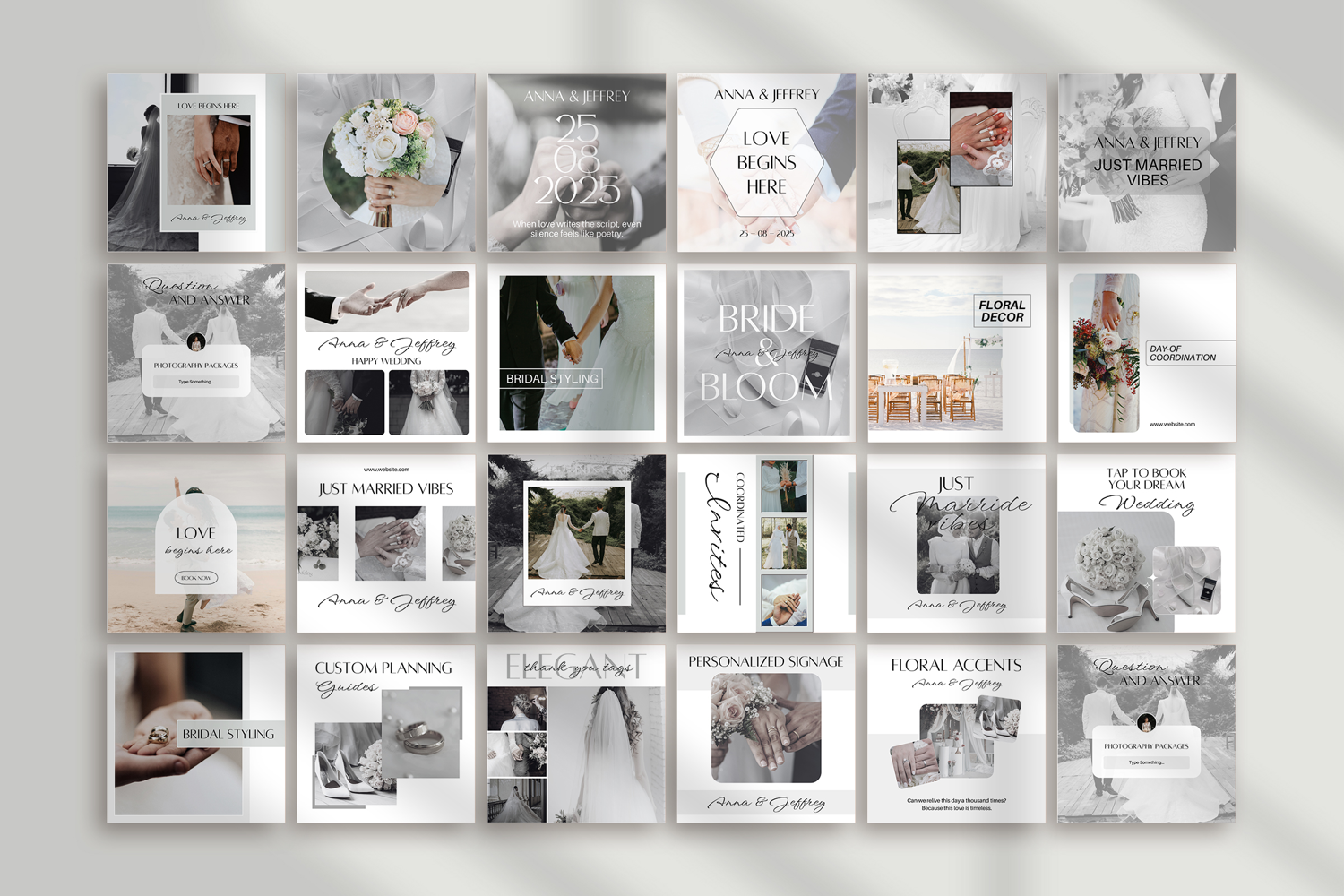 Wedding Instagram Social Media Canva Post Templates product image 1