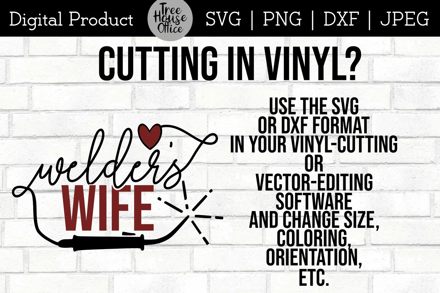Instructions for using this Welder's Wife Design in svg or dxf format in vinyl cutting machines