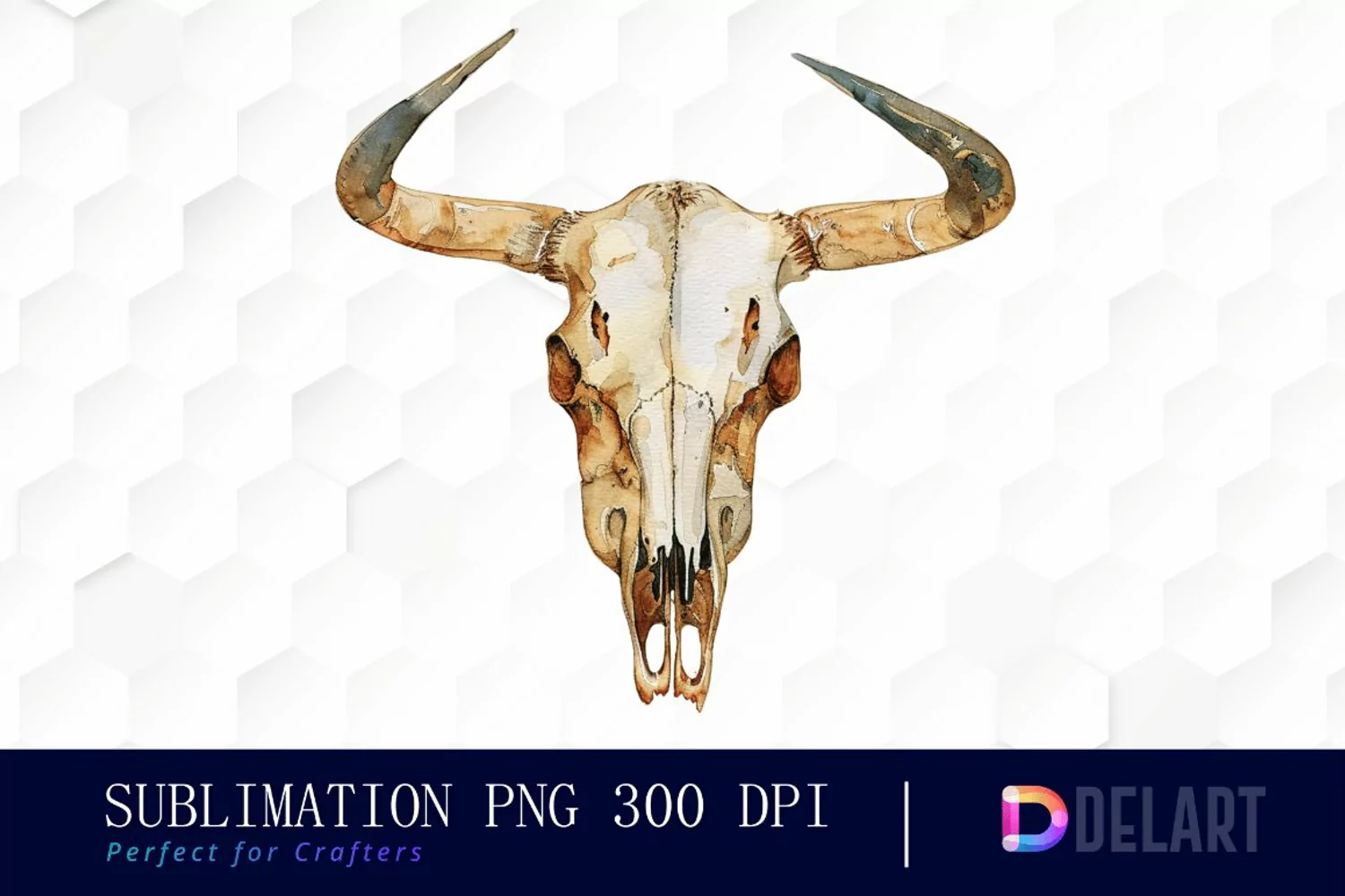 Western Cow Skull Graphics Clipart product image 1