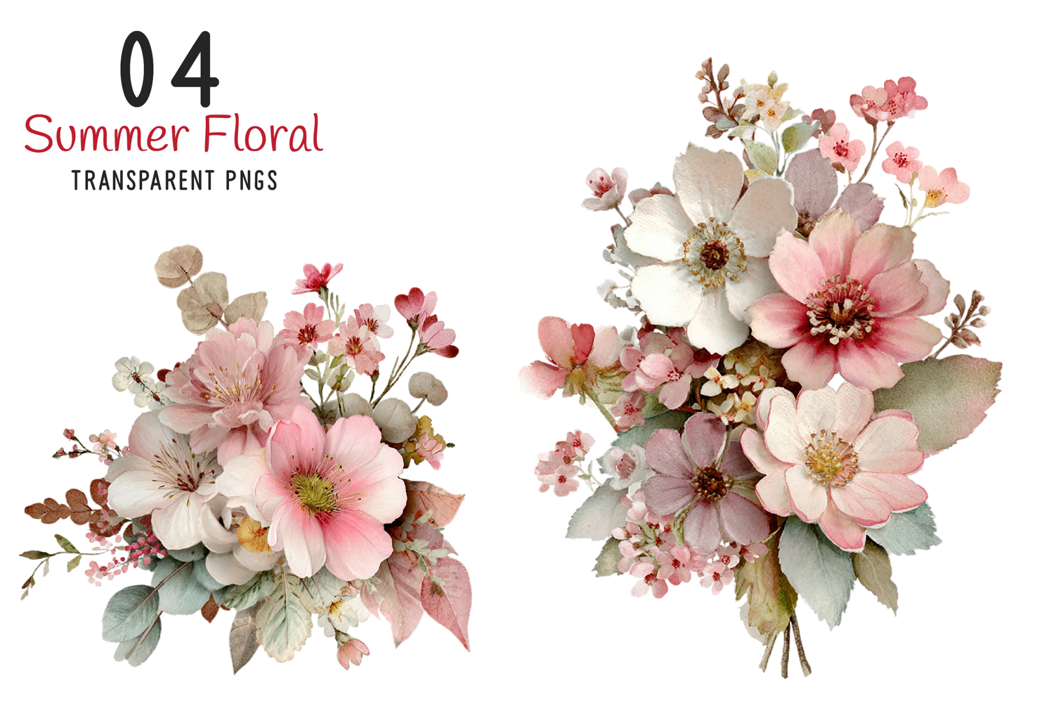 Whimsical Cottage Summer Floral Png product image 1