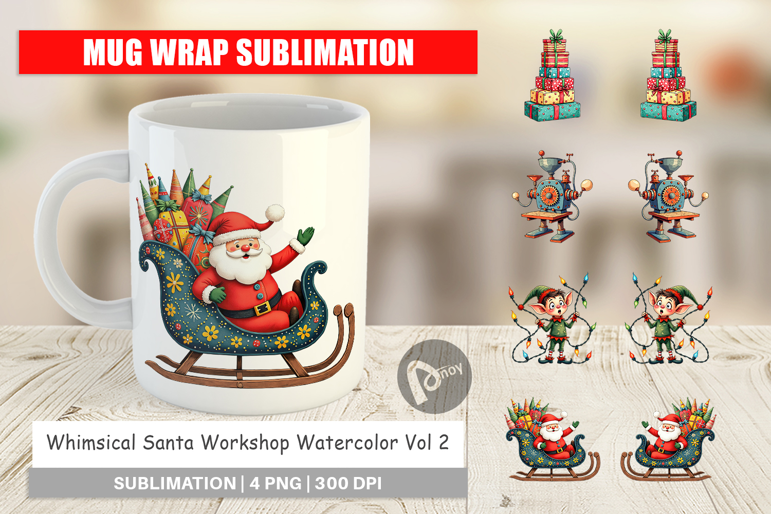 Santa Workshop Mug Wrap product image 1