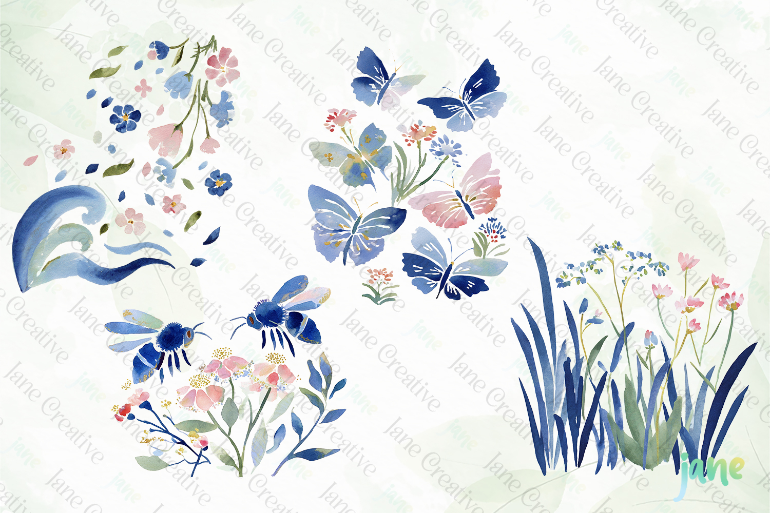 Whimsical Spring Watercolor Cliparts product image 1