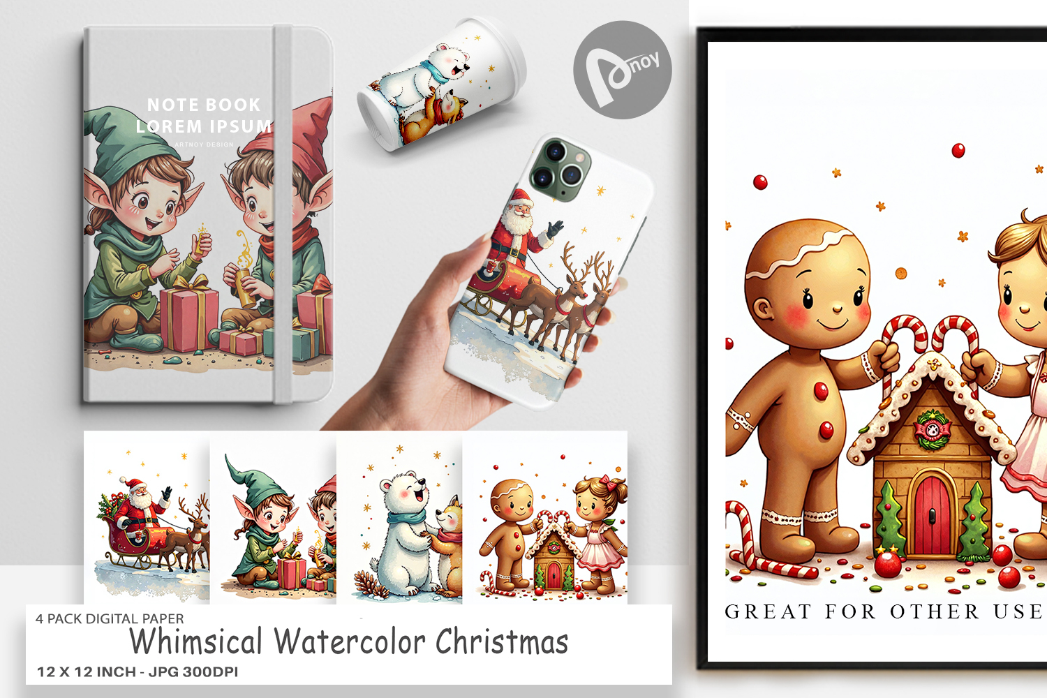 Whimsical Christmas Digital Paper product image 1