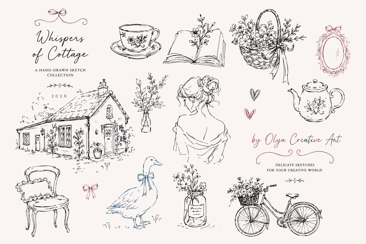 Whimsical Cottagecore Vector Clipart product image 1