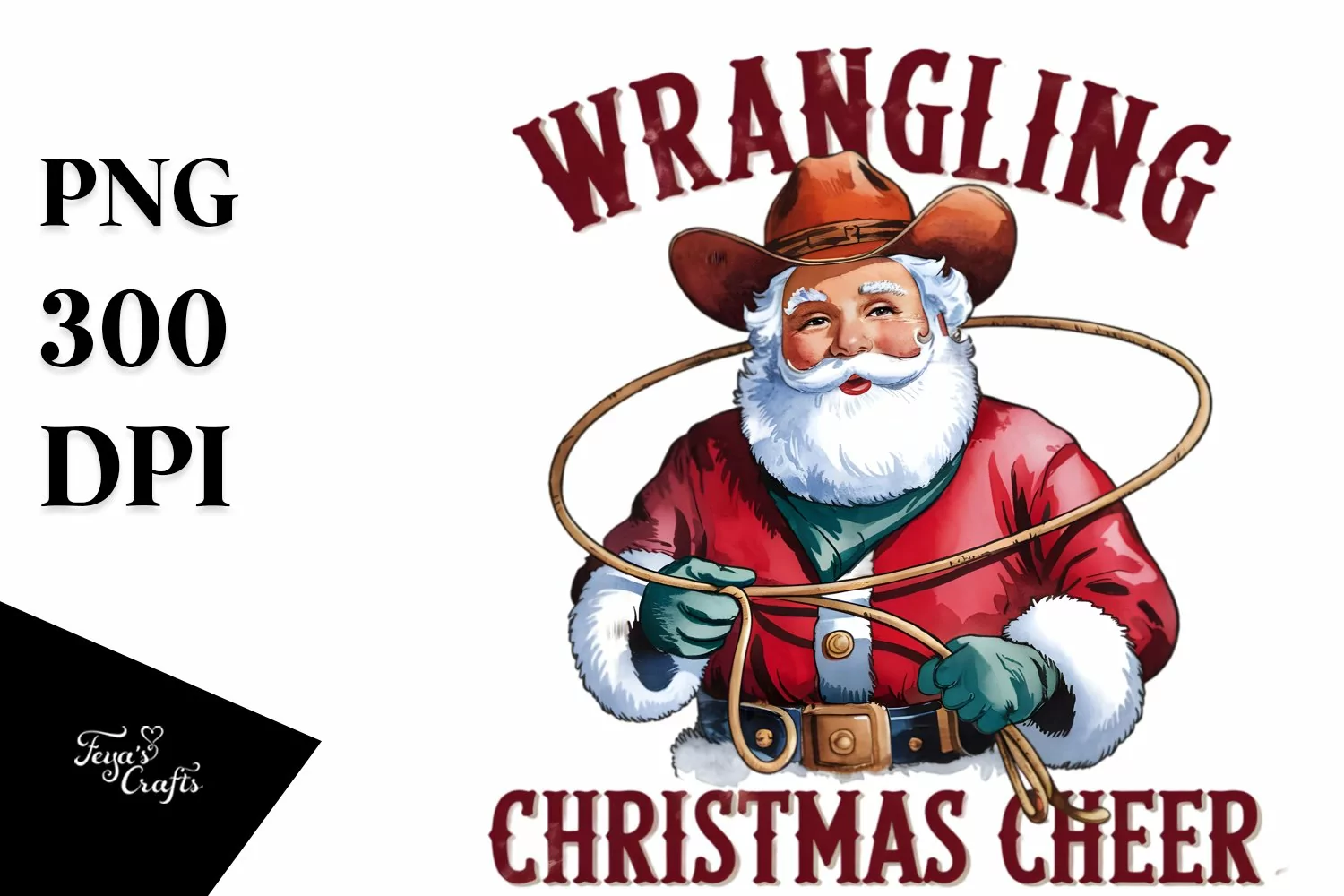 Wrangling Christmas Cheer Clipart |Tshirt Design product image 1