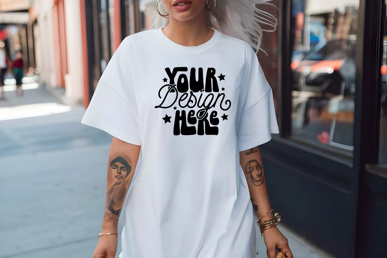 White Comfort Colors Tshirt Mockup - Trendy Model Mockup product image 1