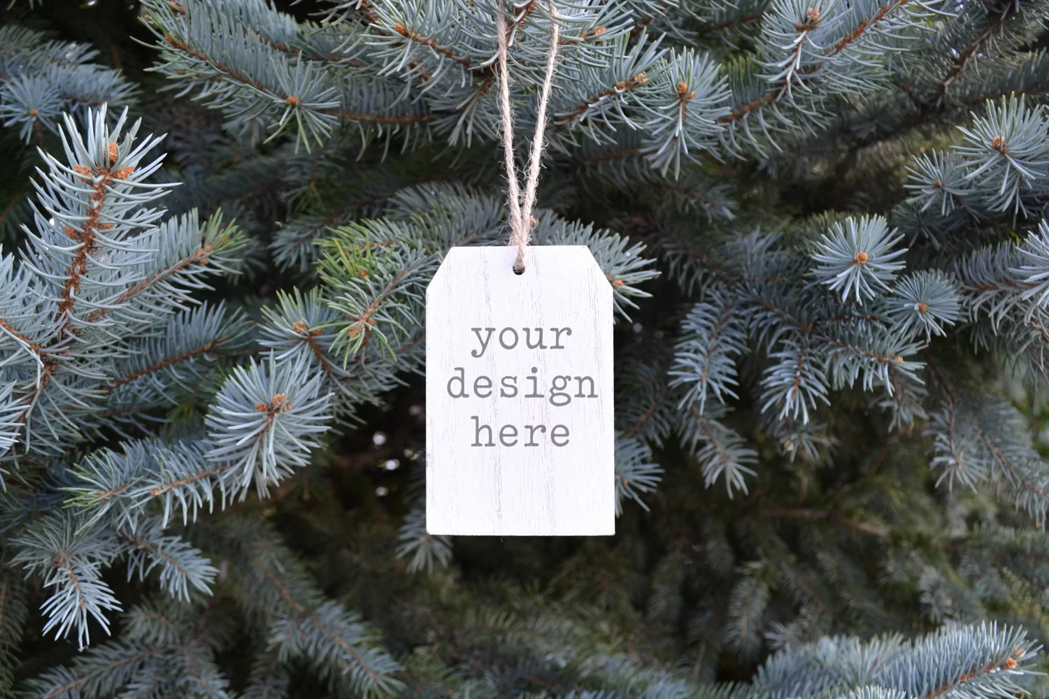 Wood Christmas Gift Tag Mockup| Add SVG Sublimation Clipart product image 1