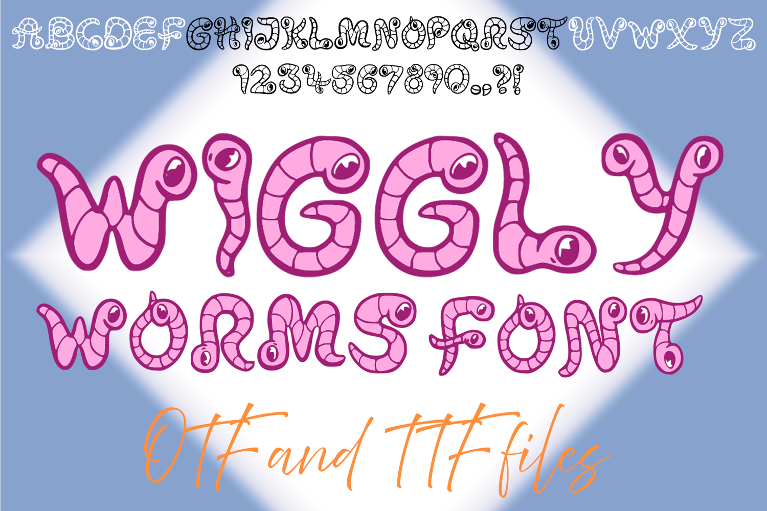Wiggly Worm Typeface OTF TTF Font Cartoon by Squeeb Creative