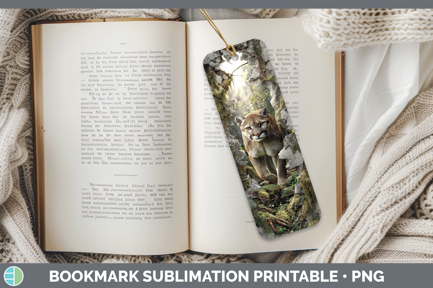GorgeousWild Cats 3D Hole Bookmark design.