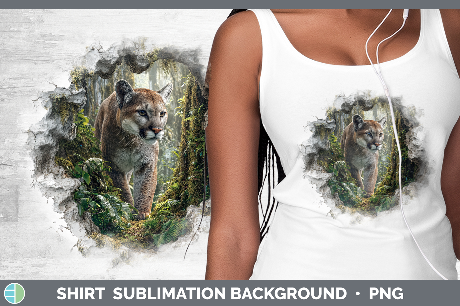 GorgeousWild Cats 3D Hole Shirt design.