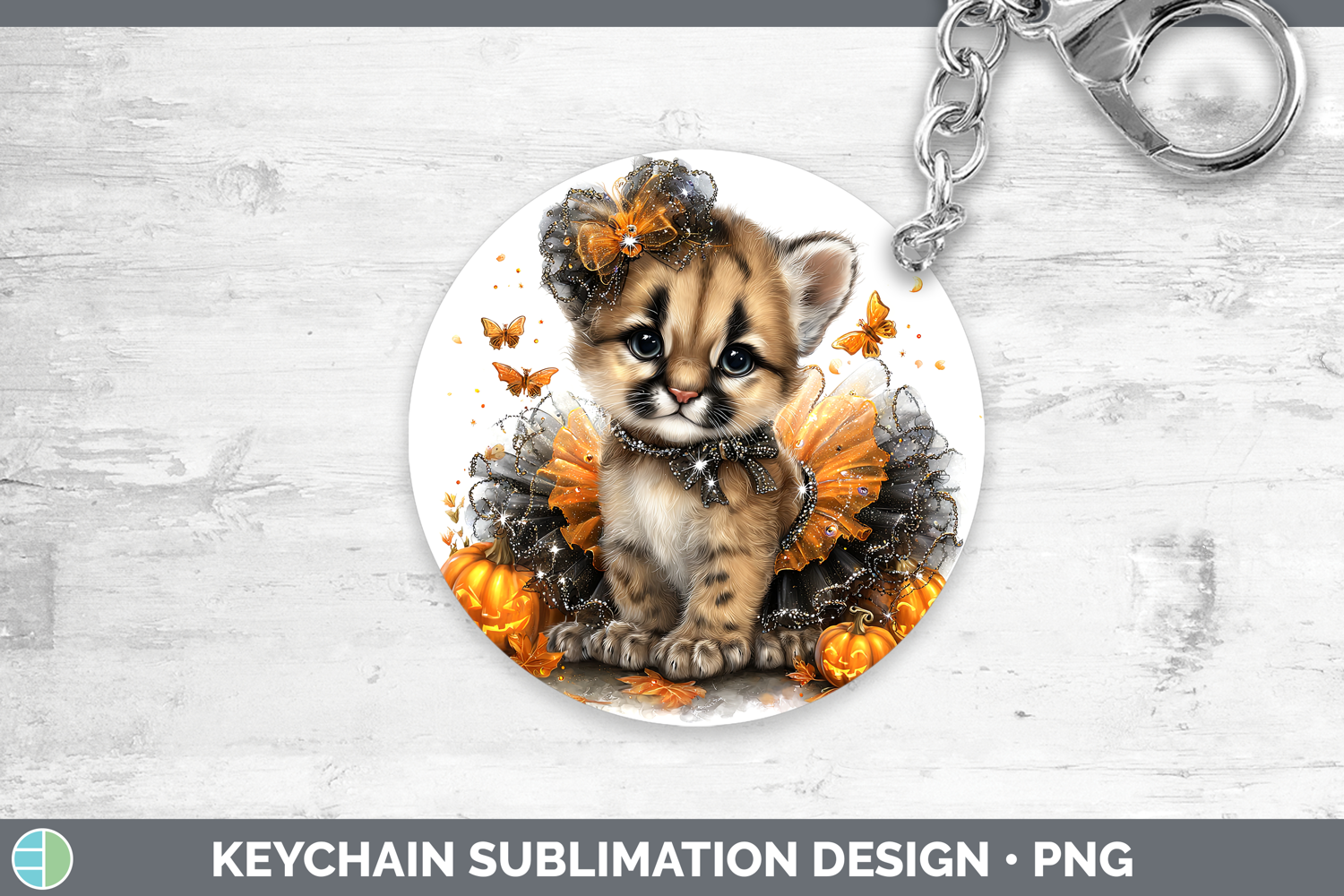 GorgeousWild Cats Halloween Keychain design.
