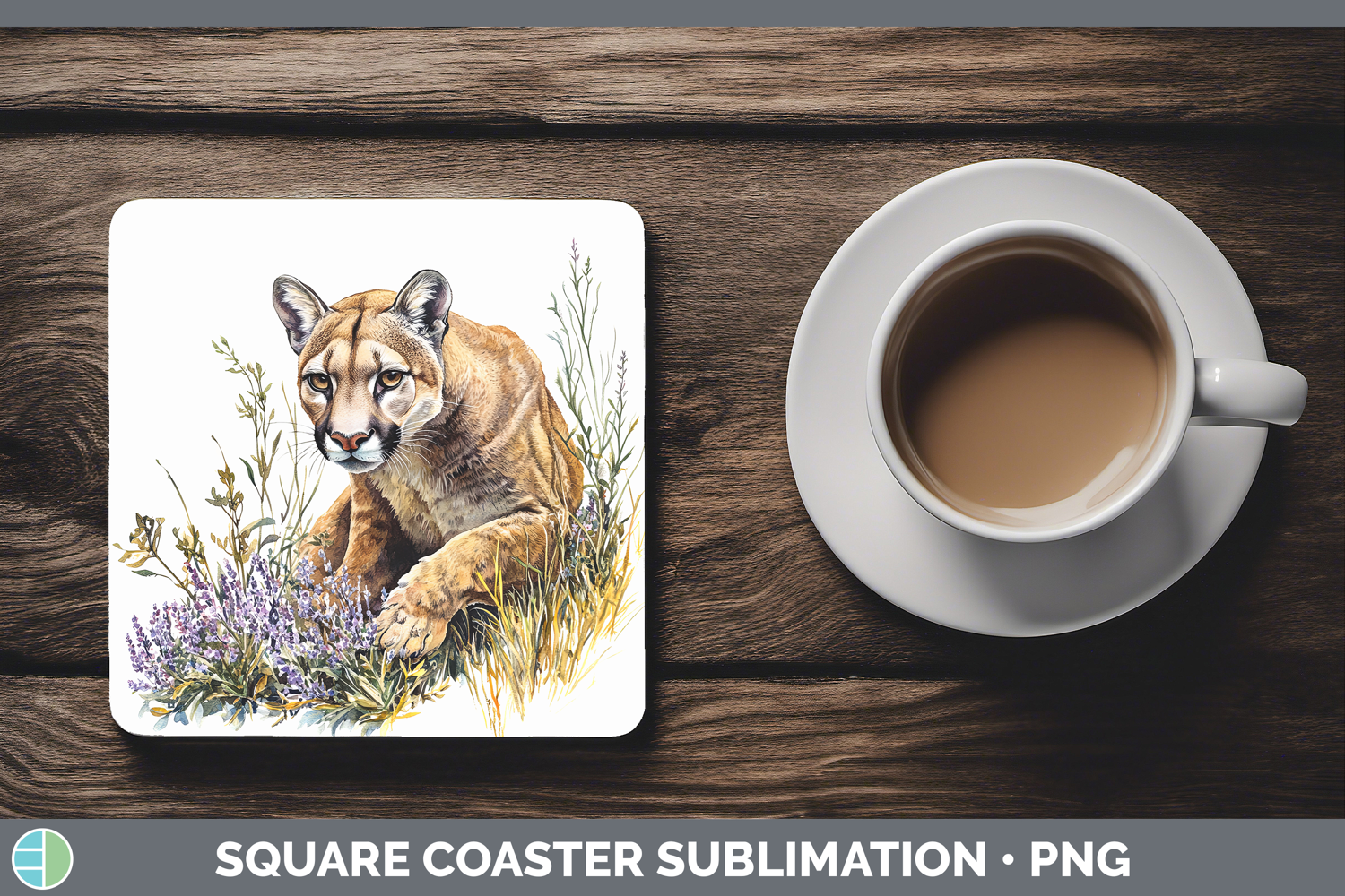 GorgeousWild Cats Square Coaster design.