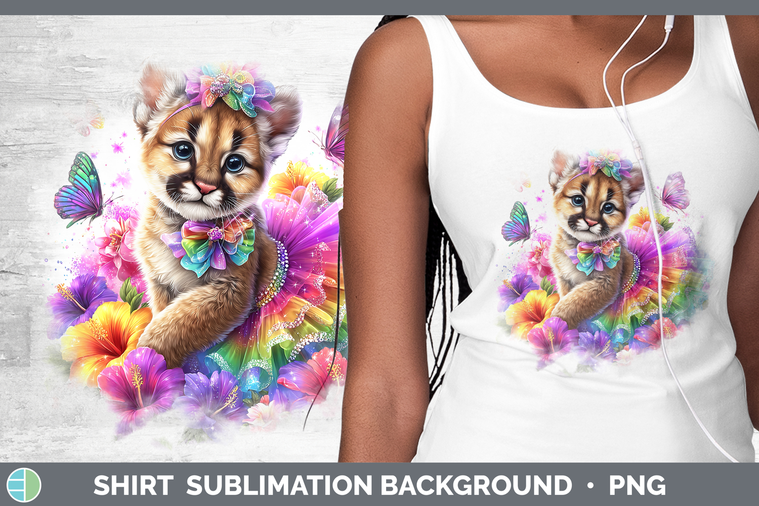 GorgeousWild Cats Rainbow Summer Shirt design.