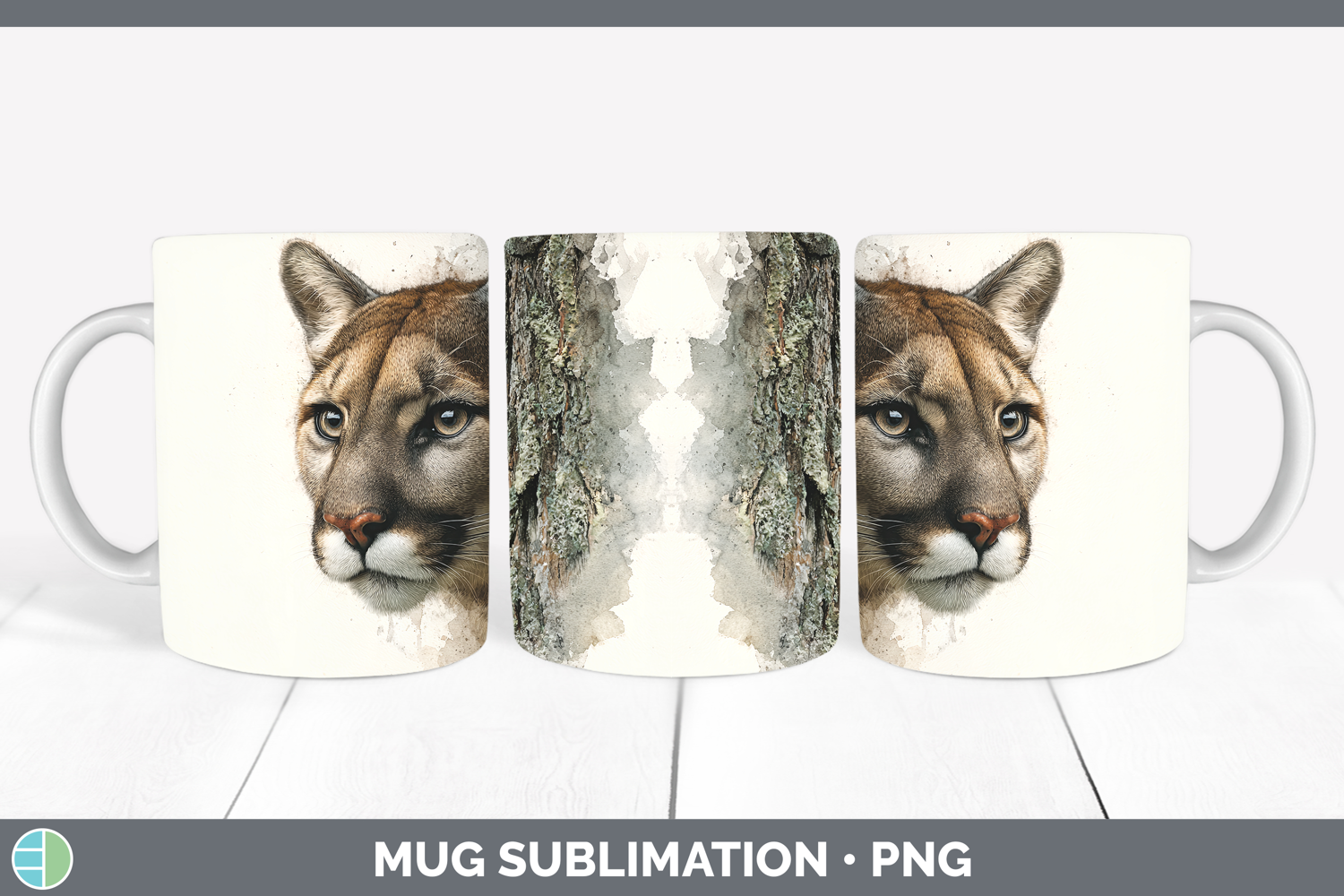 GorgeousWild Cats Tree Peek Mug Wrap design.