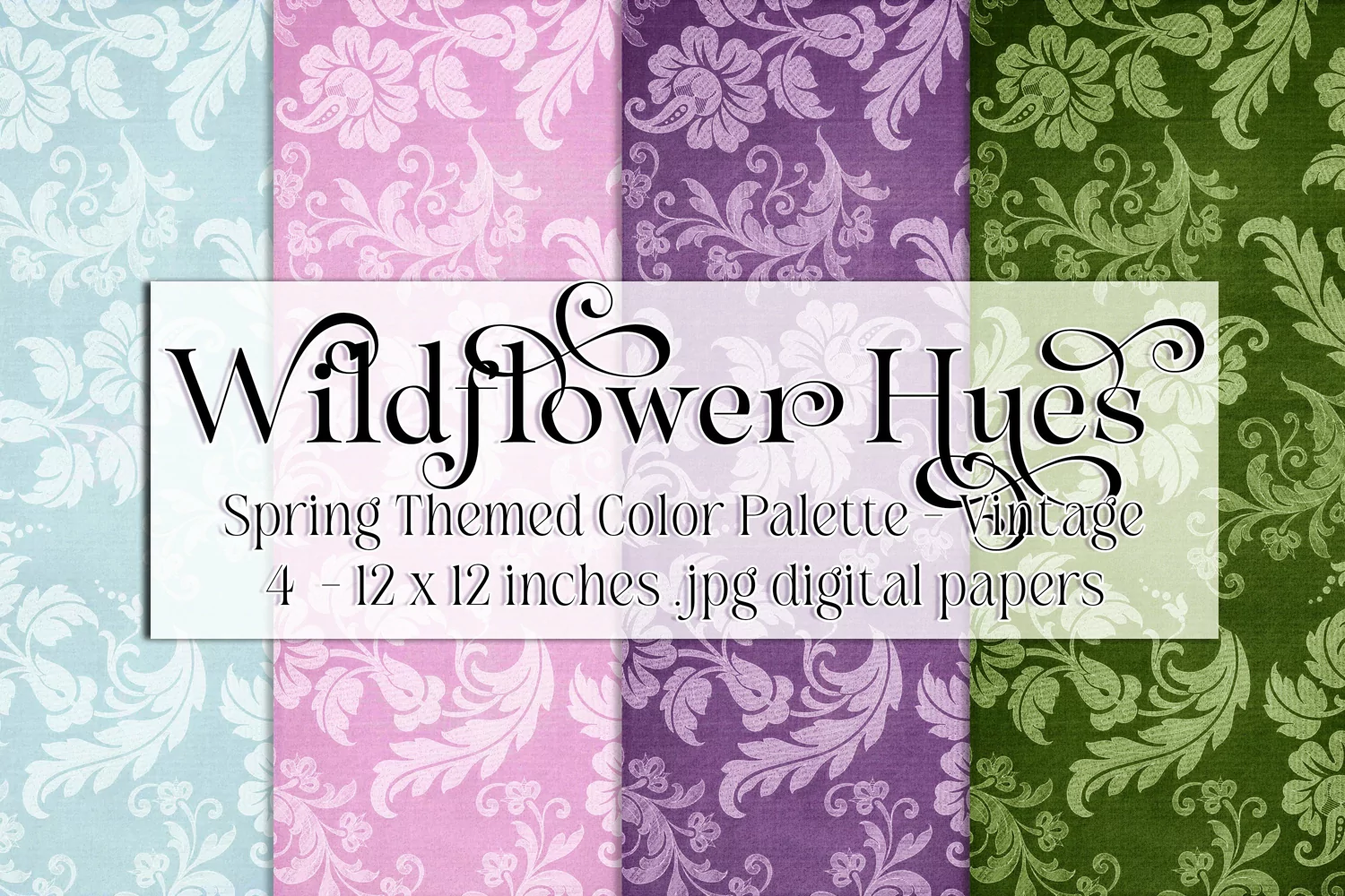 Spring Season Papers, Wildflower Hues Vintage Floral Papers product image 1