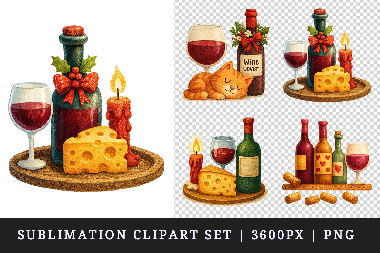 Wine Lover clipart printable sublimation design png product image 1