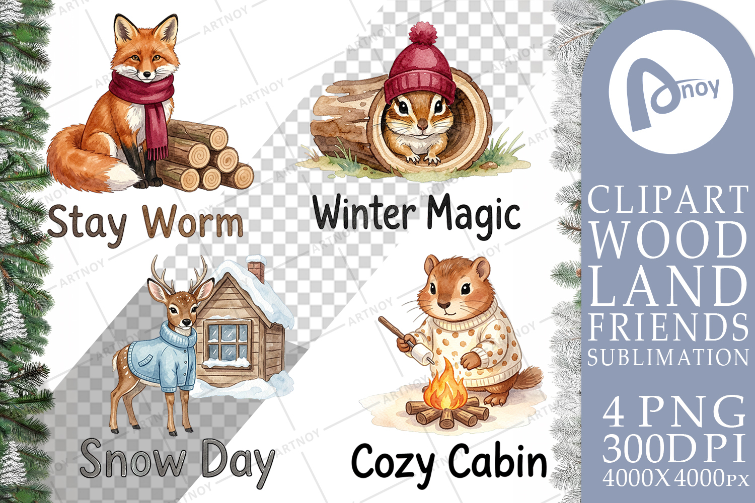 Cabin Woodland Friends Sublimation product image 1