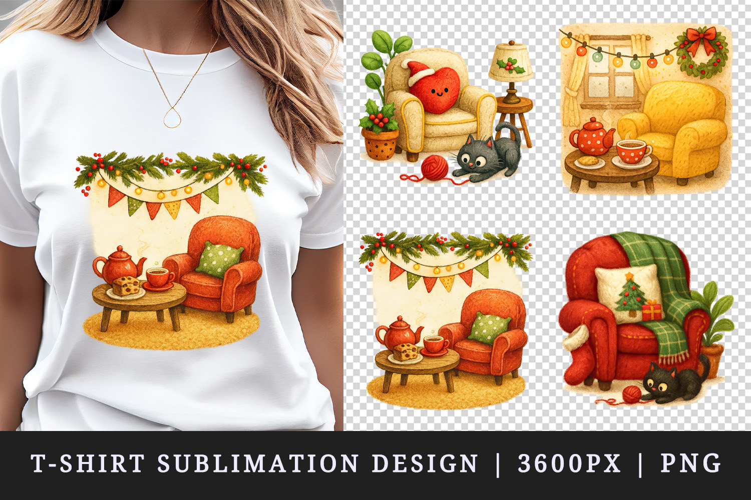 Winter Cute House t-shirt printable sublimation design png product image 1