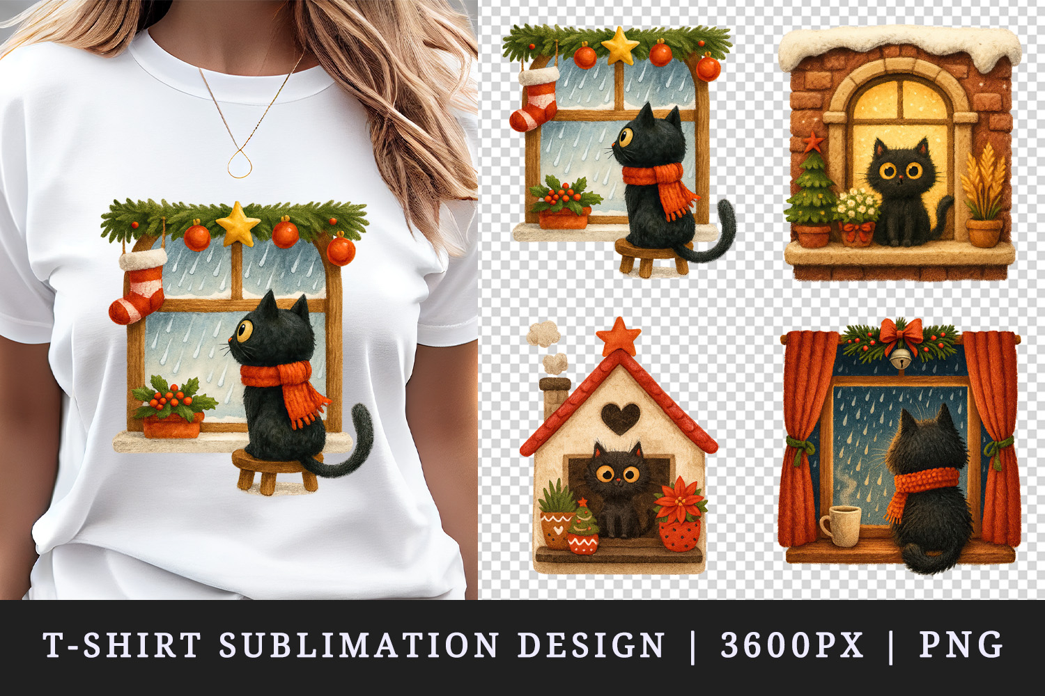 Winter Cute House t-shirt printable sublimation design png product image 1