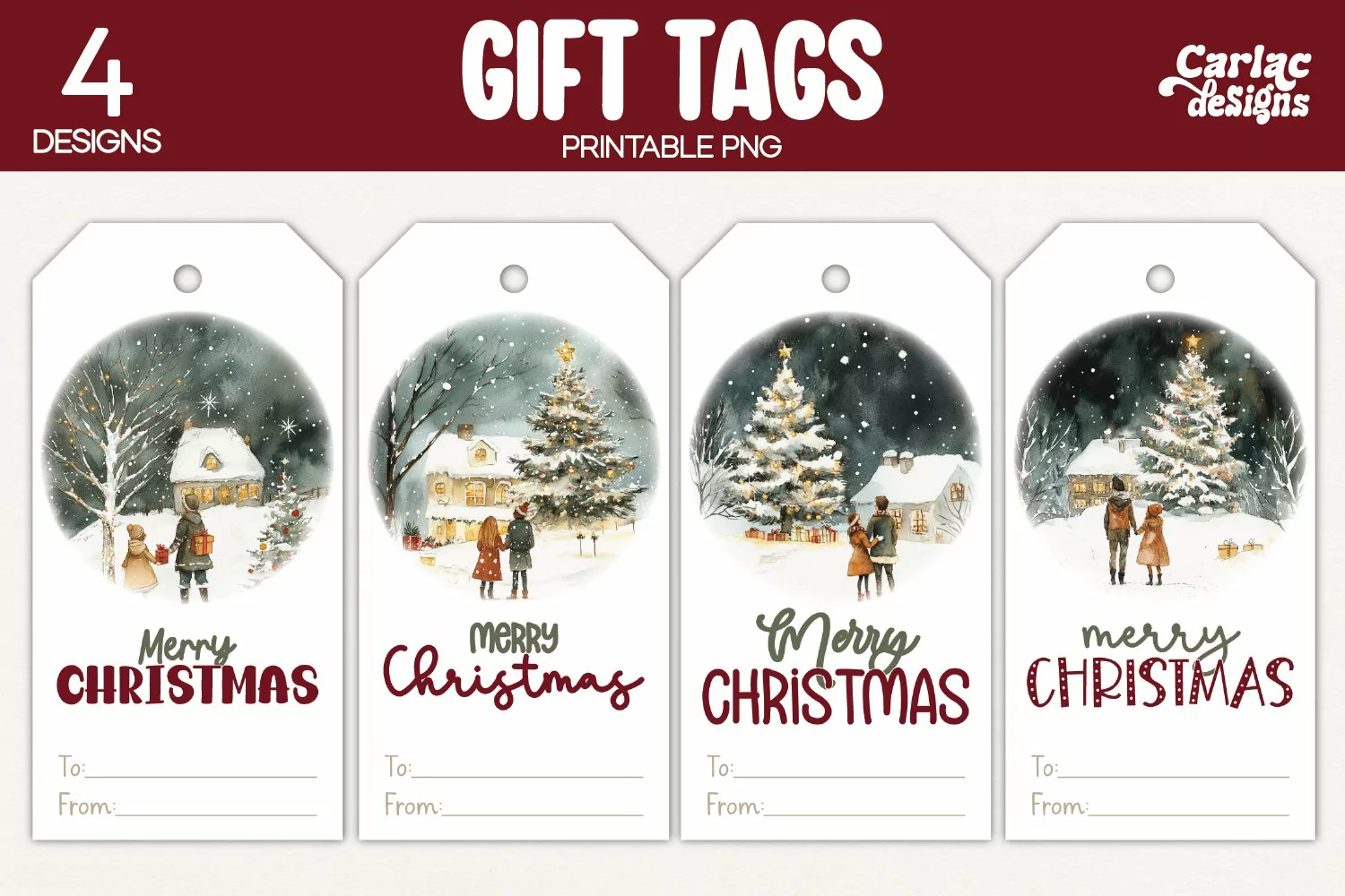 winter gift tags