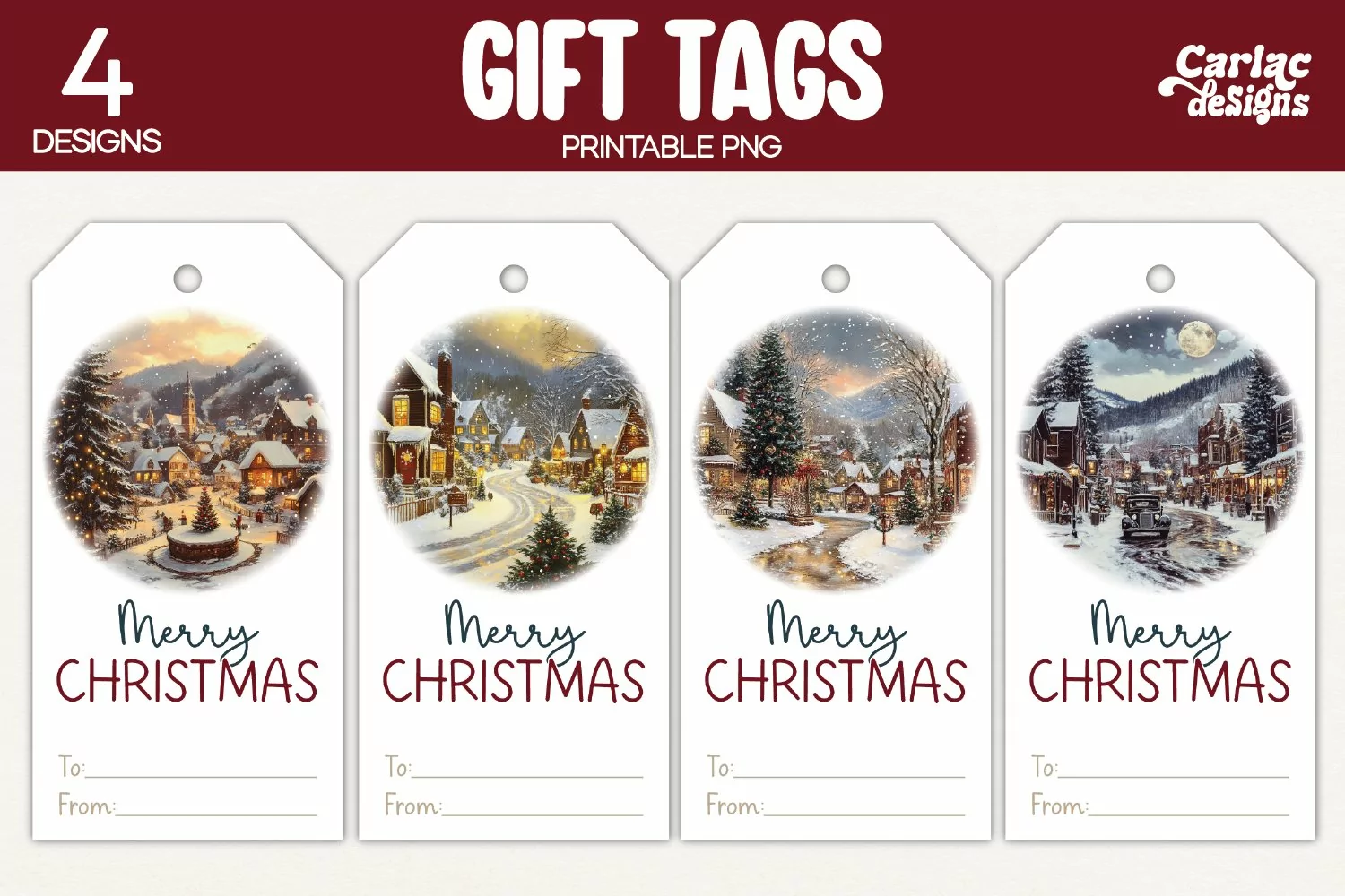 winter gift tags