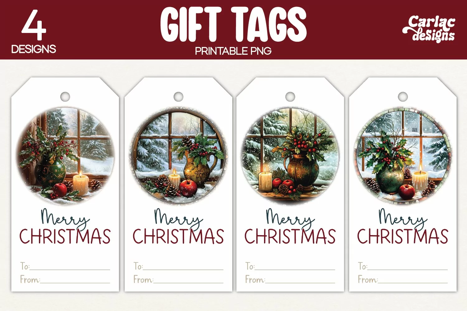 winter gift tags