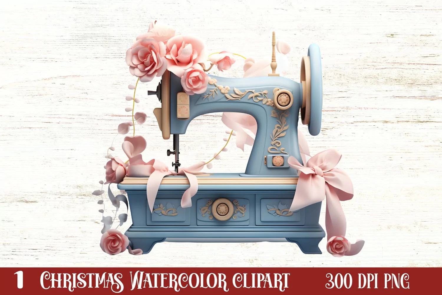 Winter Sewing Clipart Sublimation, Winter Sewing Clipart product image 1
