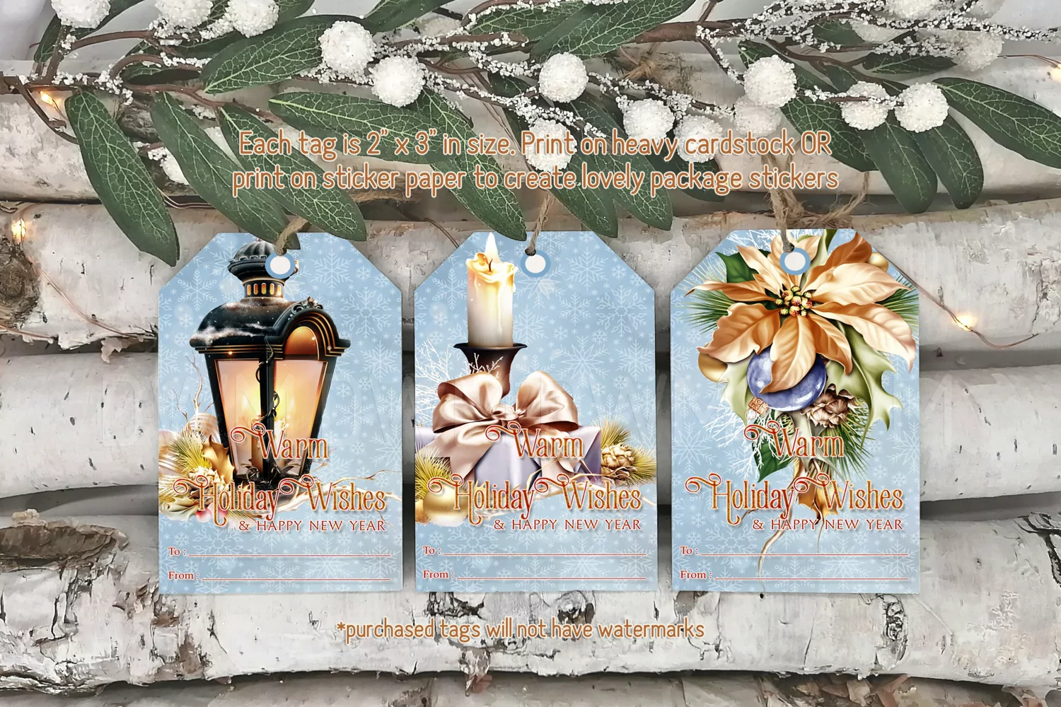 Christmas Winter Warm Wishes Printable Gift Tags & Sheet product image 1