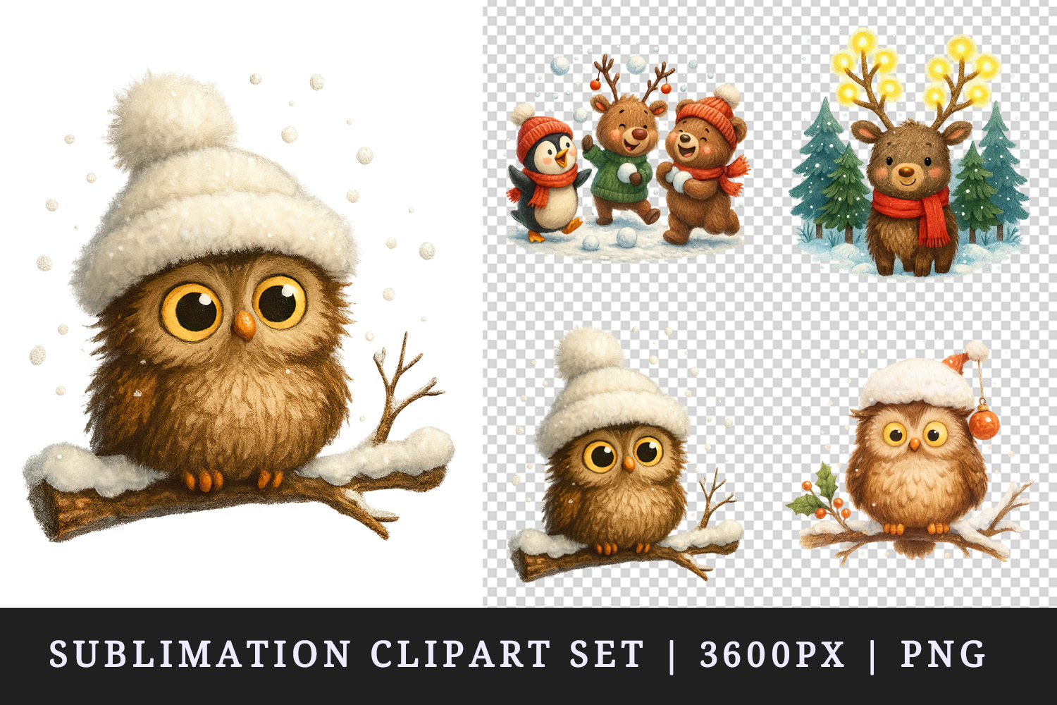 Winter clipart printable sublimation design png product image 1