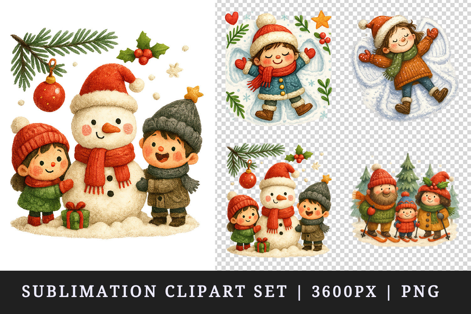 Winter clipart printable sublimation design png product image 1