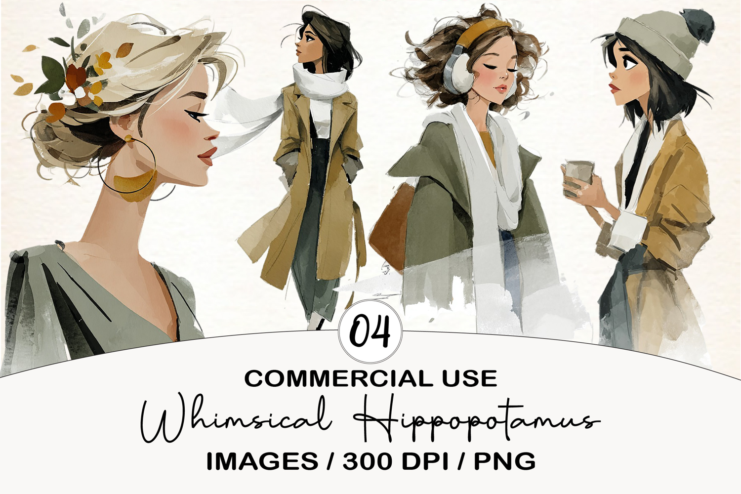 Winter Watercolor Clipart PNG product image 1