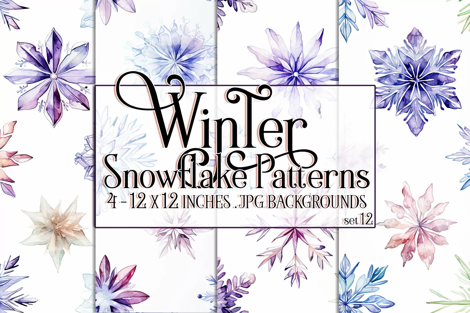Winter Background, Winter Seamless Snowflake Patterns, s12 product image 1