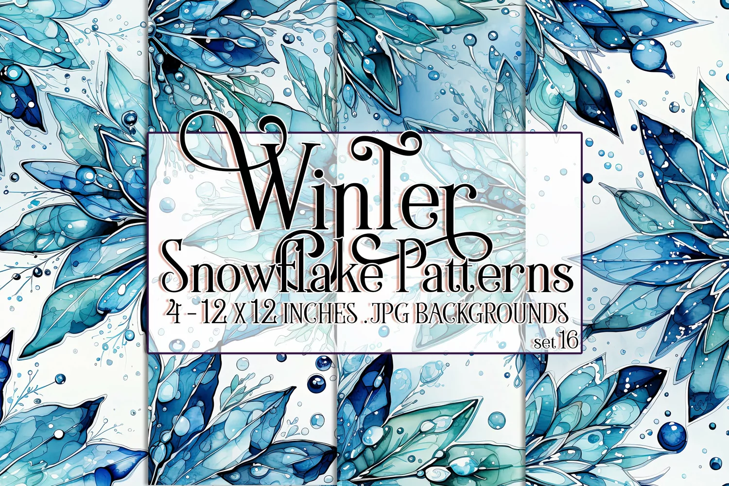 Winter Background, Winter Seamless Snowflake Patterns, s16 product image 1
