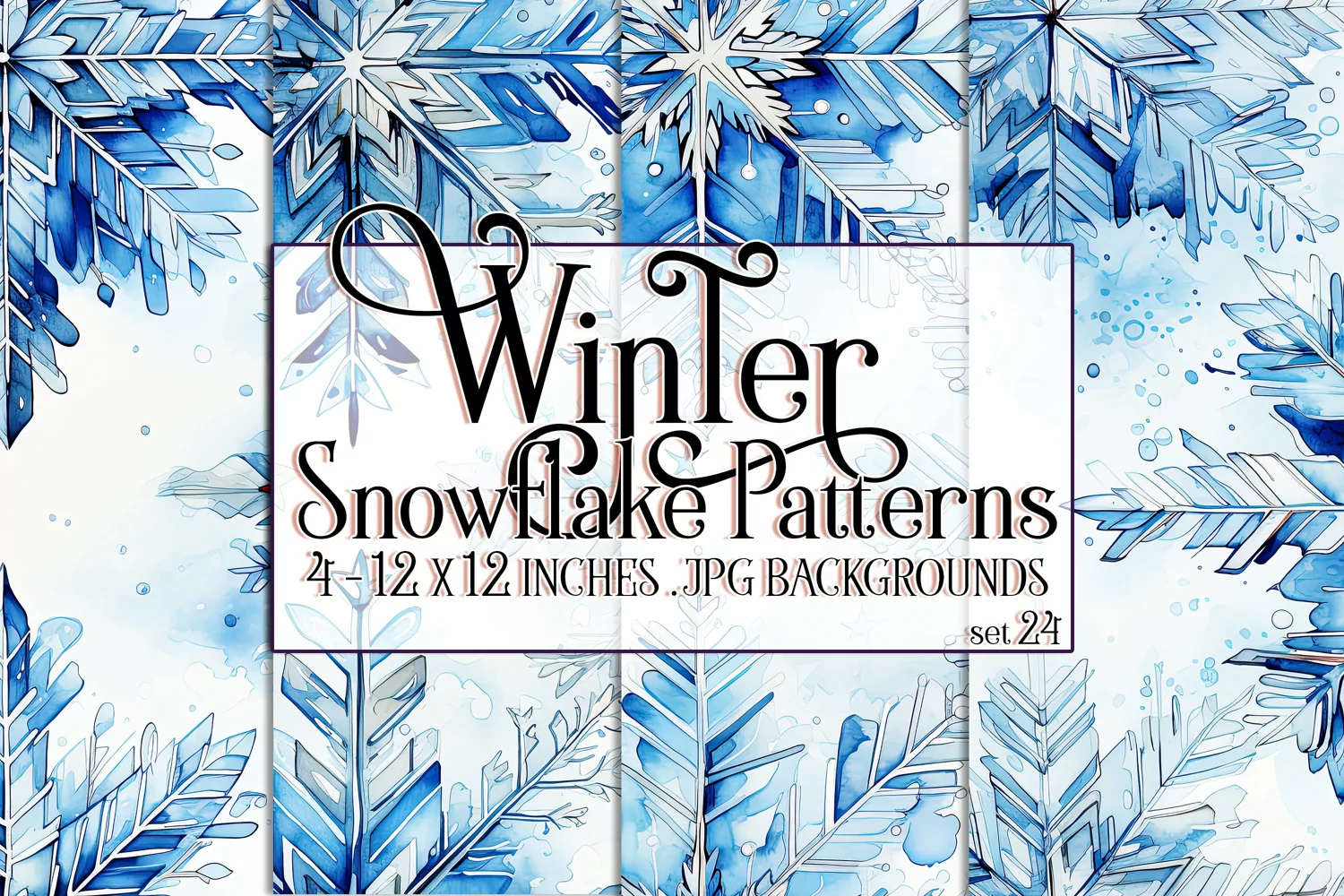 Winter Background, Winter Seamless Snowflake Patterns, s24 product image 1