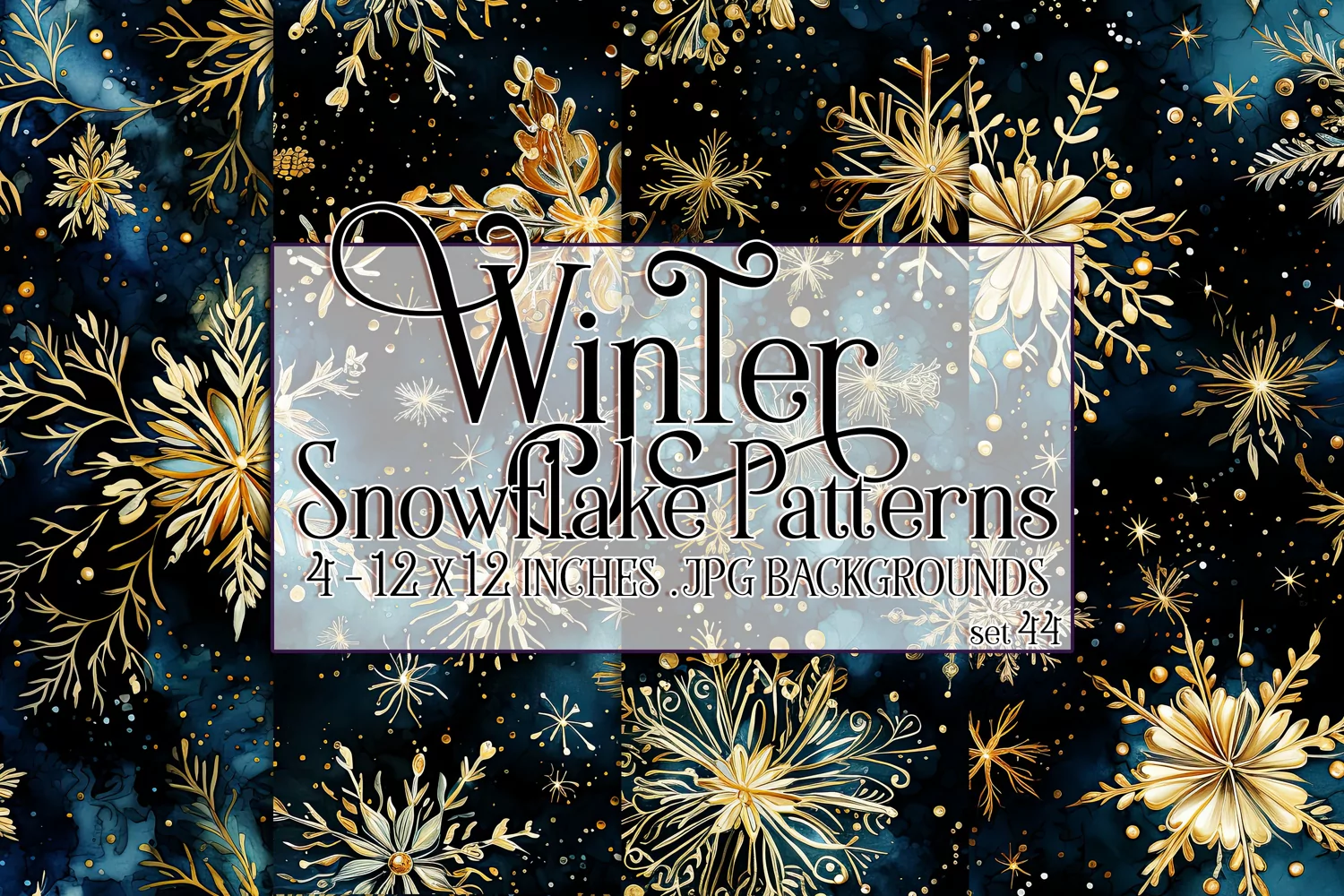 Winter Background, Winter Seamless Snowflake Patterns, s44 product image 1