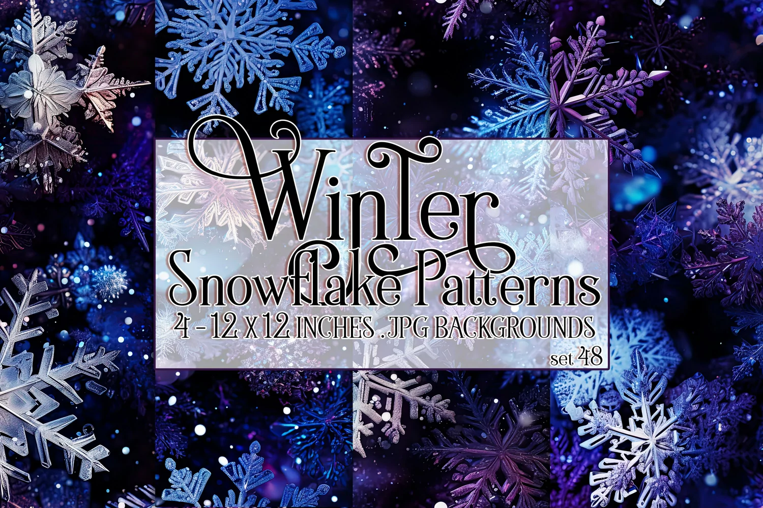 Winter Background, Winter Seamless Snowflake Patterns, s48 product image 1