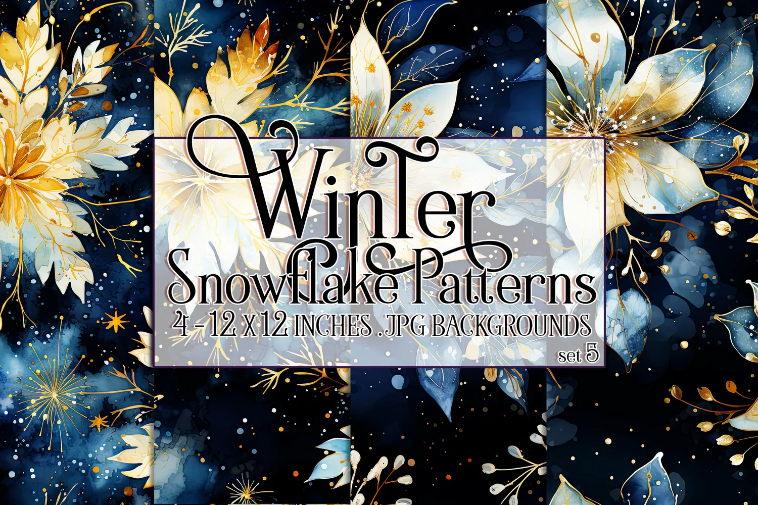 Winter Background, Winter Seamless Snowflake Patterns, s5 product image 1