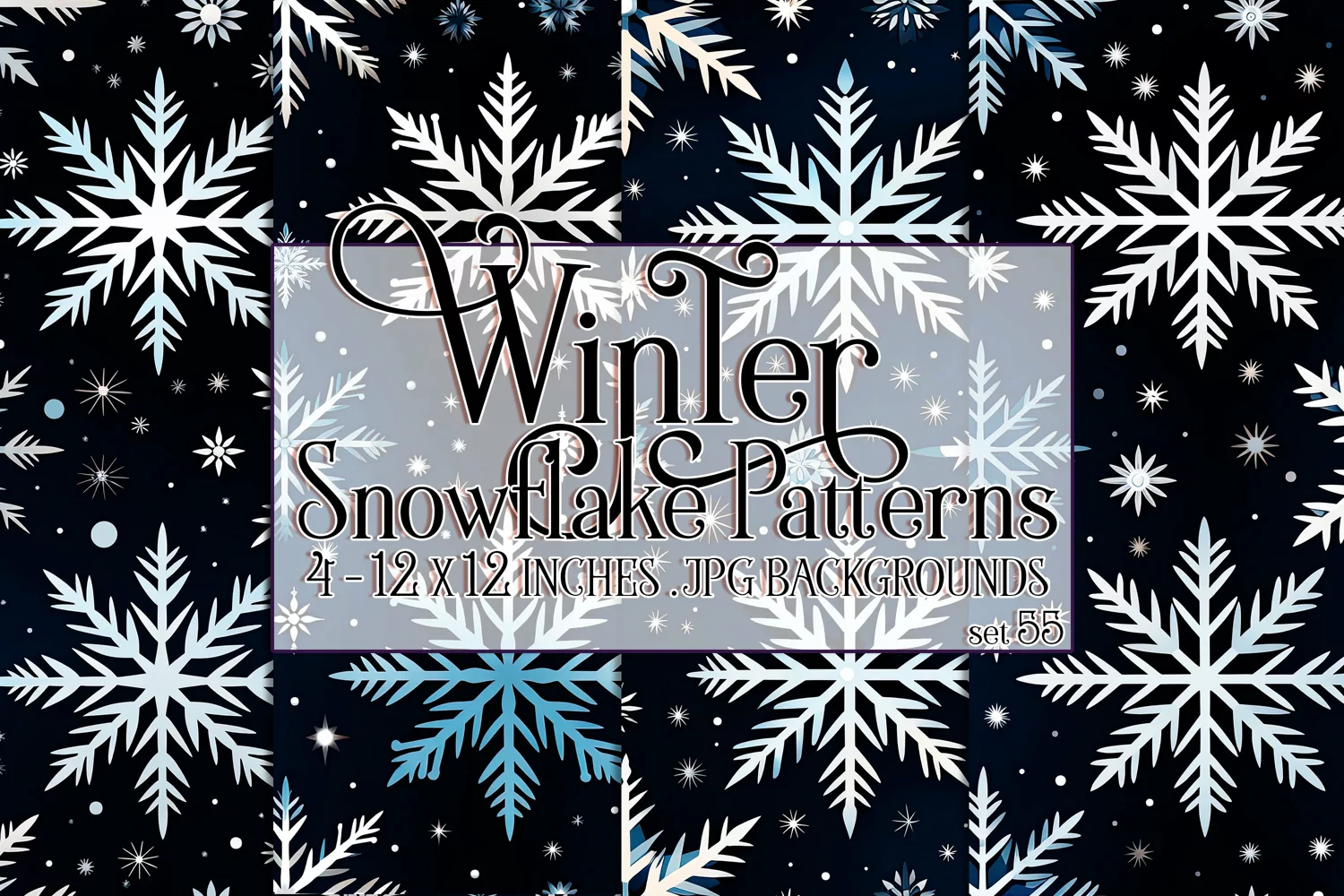 Winter Background, Winter Seamless Snowflake Patterns, s55 product image 1