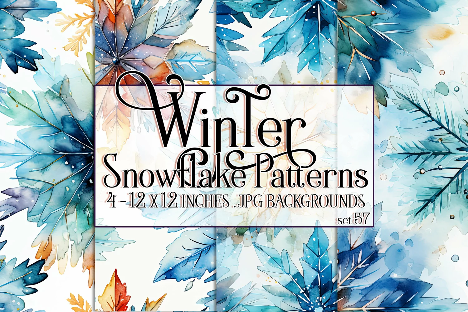 Winter Background, Winter Seamless Snowflake Patterns, s57 product image 1