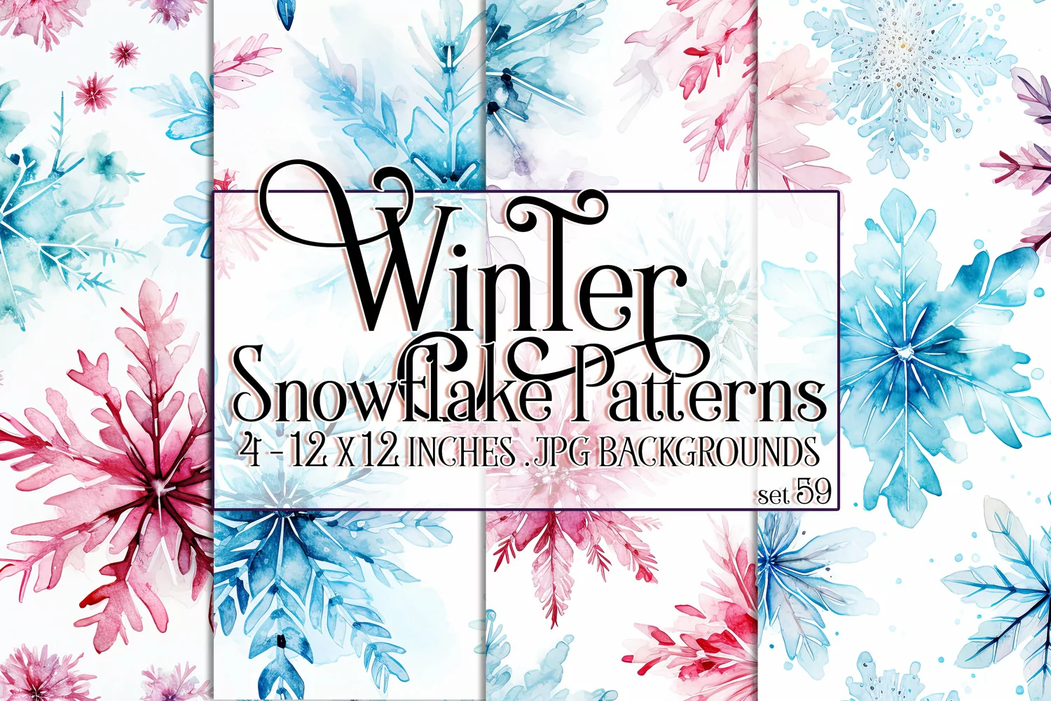 Winter Background, Winter Seamless Snowflake Patterns, s59 product image 1