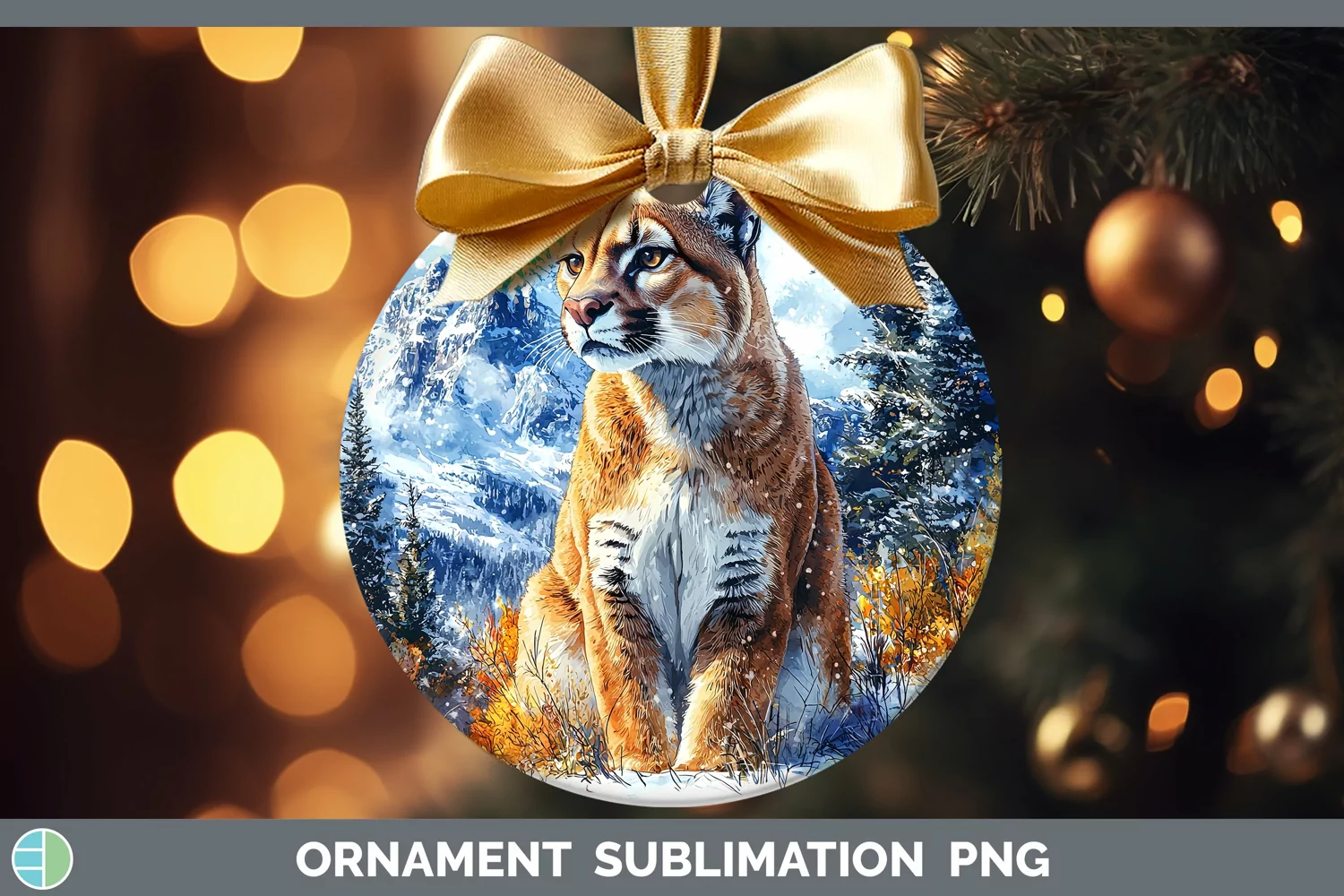 GorgeousWinter Wild Cats Ornament design.