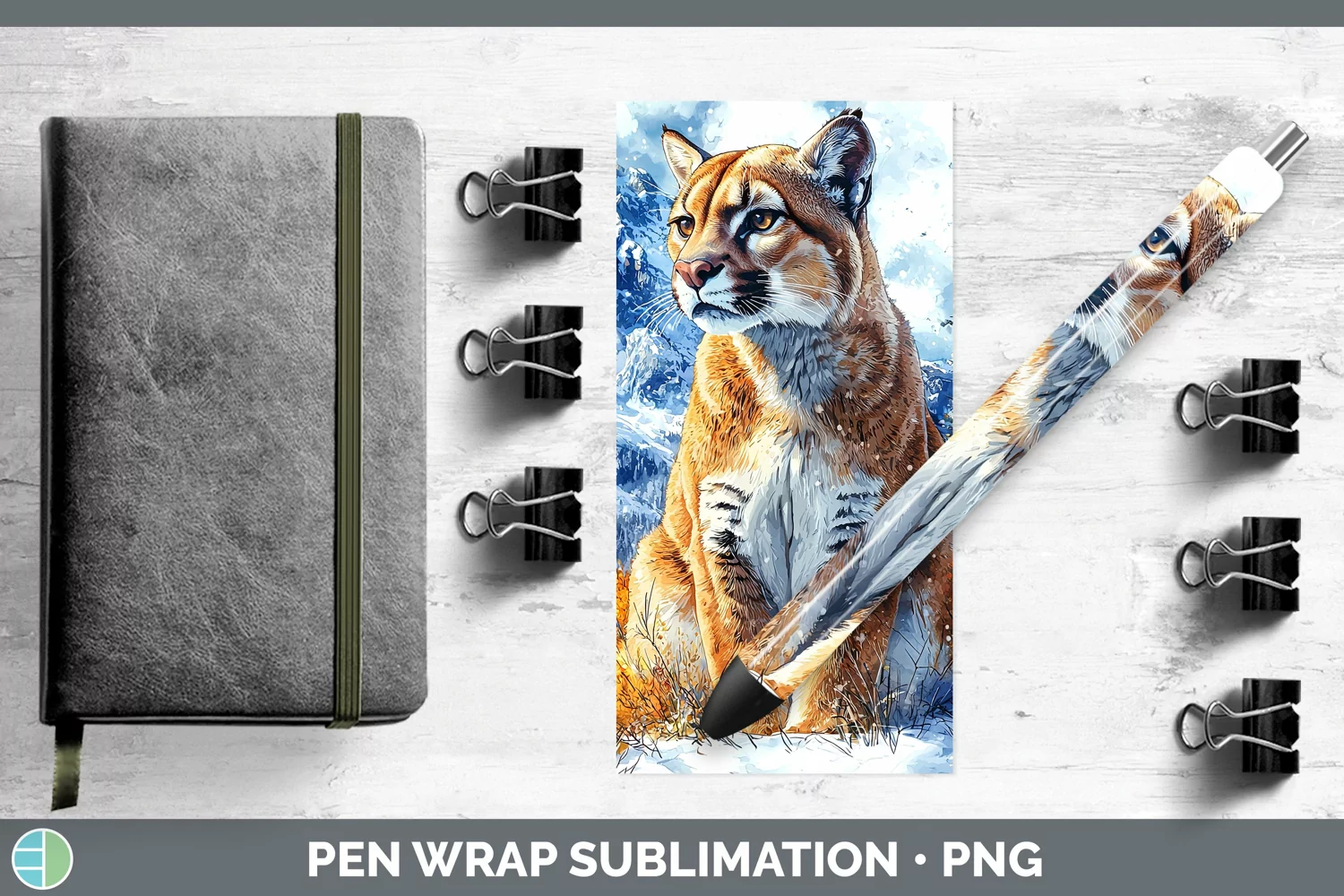 GorgeousWinter Wild Cats Pen Wrap design.