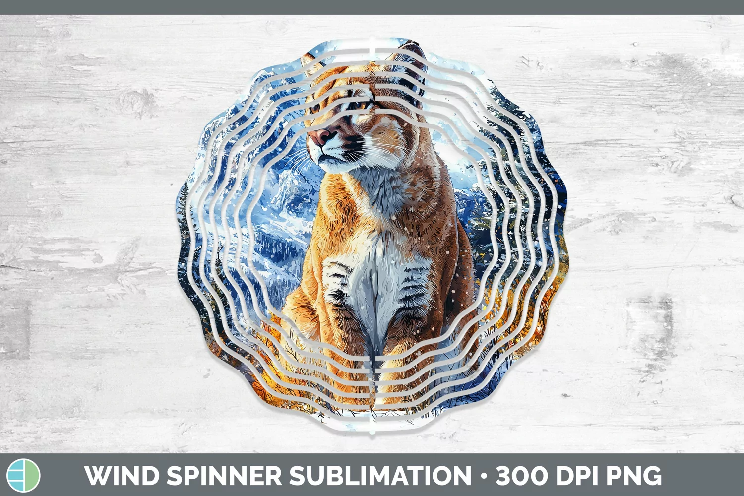 GorgeousWinter Wild Cats Wind Spinner design.