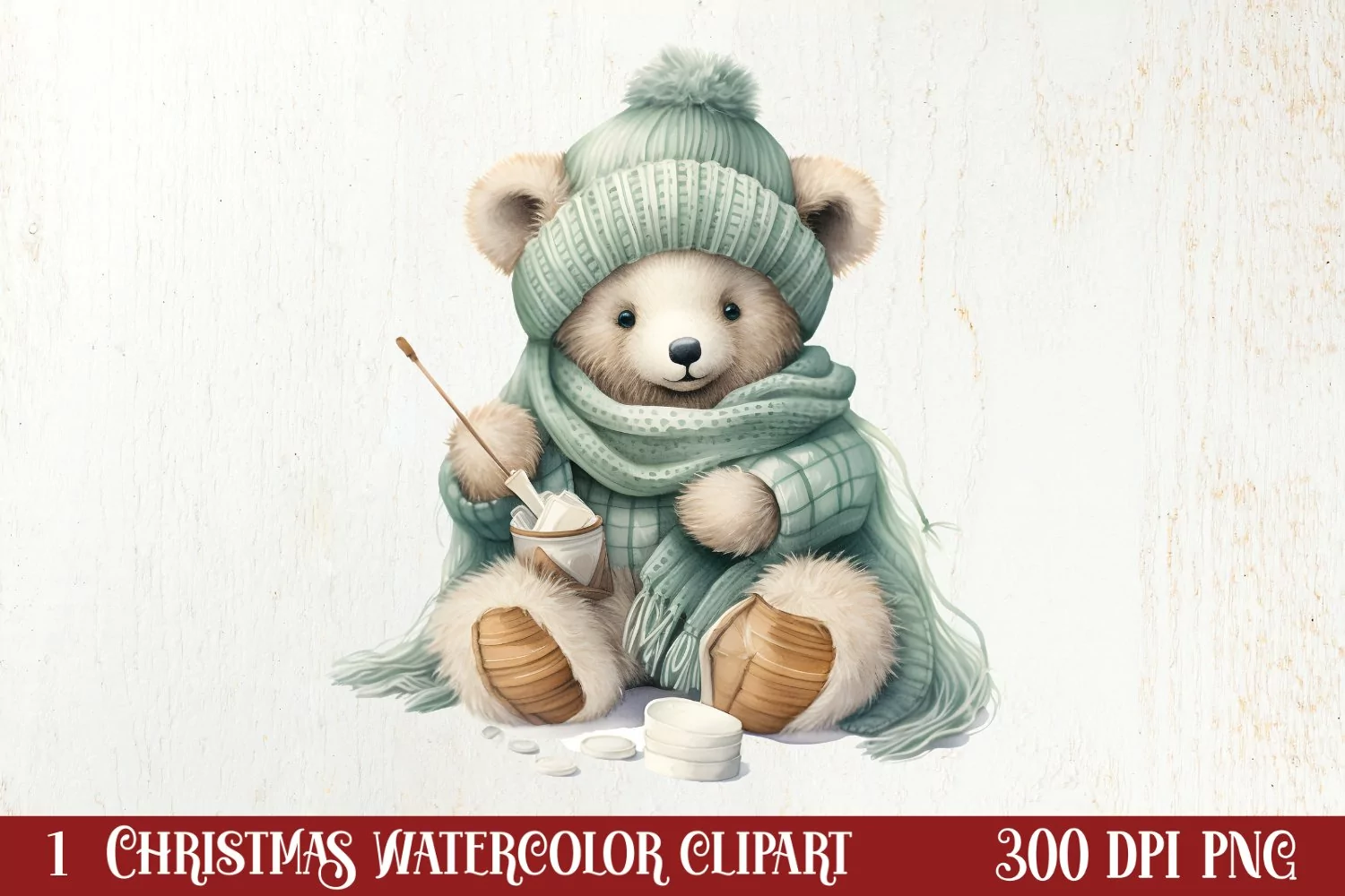 Winter Wonderland Postage Stamp Clipart , Christmas PNG product image 1