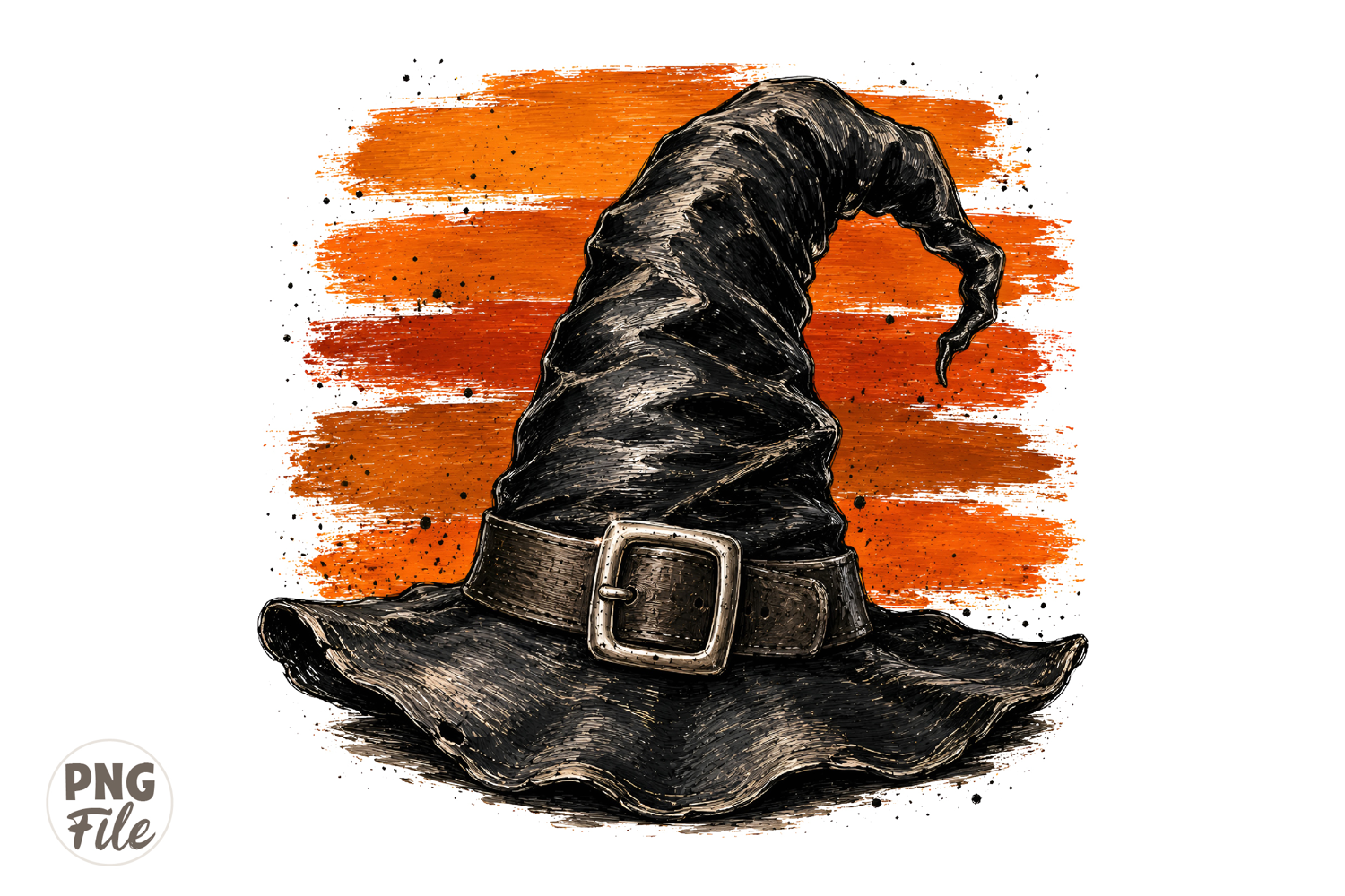 Witch Hat PNG, Vintage Halloween Shirt Design product image 1